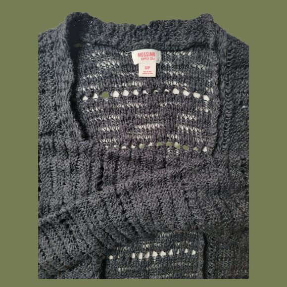 Mossimo Supply Co.  Black Loose Knit Open Duster Cardigan, Size Small - Picture 4 of 6